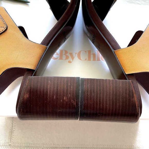 See by Chloé Leather Romy Sandals in Tan - Picture 13 of 16
